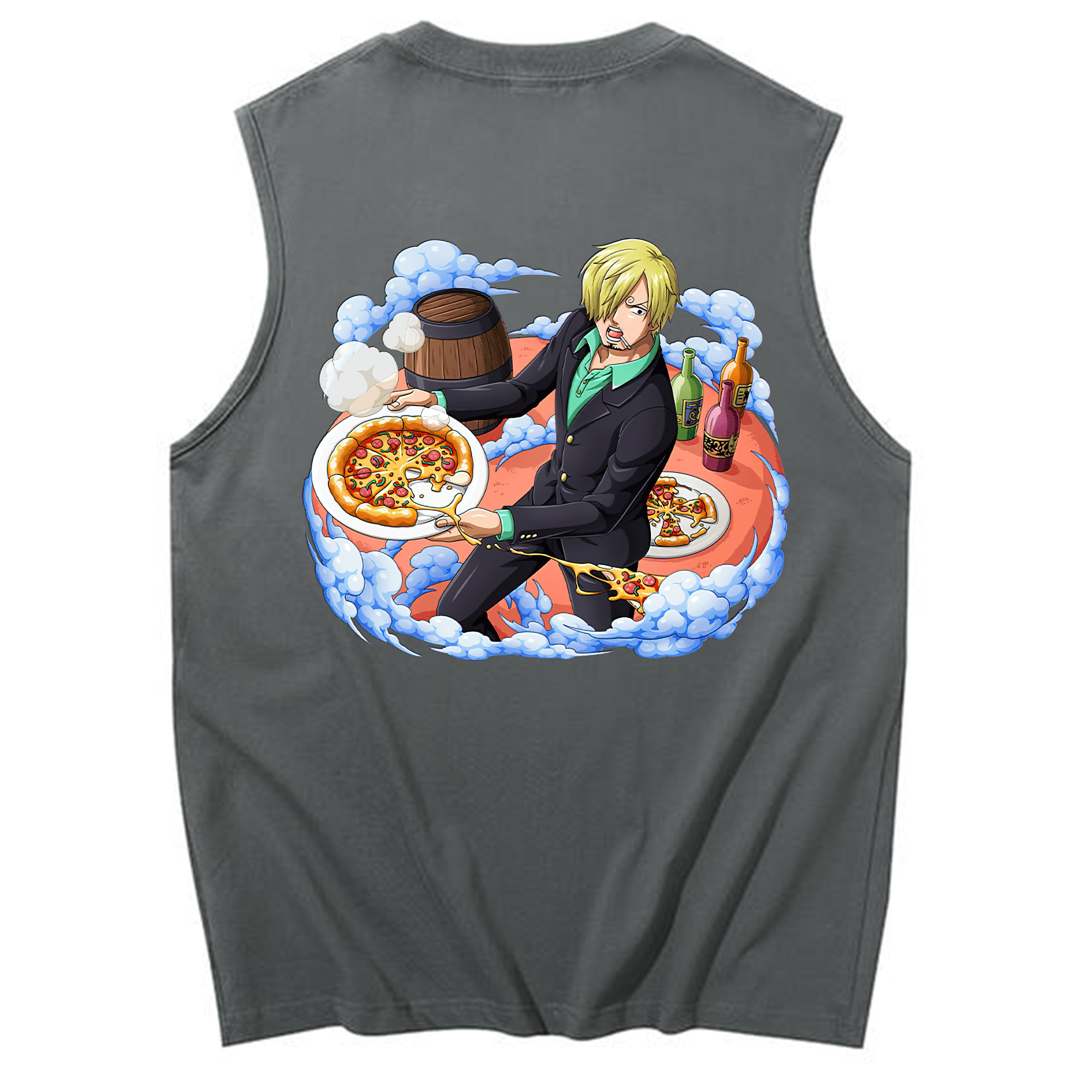 （画像用） ワンピース サンジ ONE PIECE Sanji コットン100％タンクトップ（背面プリント）